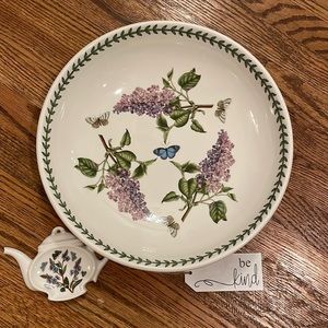 The Botanic Garden low 13” round bowl and coordinating spoon rest